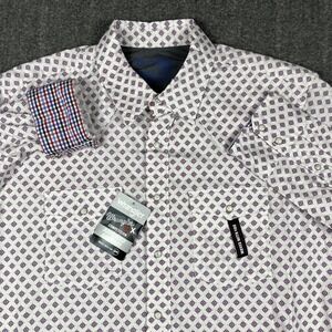 Wrangler 20X Shirt Mens XLT Geometric Plaid Flip Cuff Pearl SnapRodeo NEW WTags